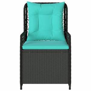 Sedia da giardino reclinabile di dimensioni standard in rattan PE nero - Product Image 5