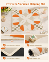 Tapis de Mahjong Géométrique Moderne de Luxe Designer 33 Pouces en Néoprène Doux Portable Antidérapant avec Dos en Caoutchouc pour Boutiques de Cadeaux et Clubs