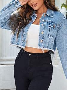 Chaqueta de moda para mujer, de invierno, con logo frontal, transpirable, de punto, con dobladillo sin rematar, manga larga, con botones y bolsillos. - Product Image 4