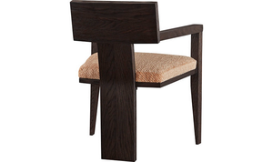 เก้าอี้ไม้สีน้ำตาลเข้มทรงเรขาคณิตสไตล์มินิมอลพร้อมพนักพิงรูปตัว T กว้างที่โดดเด่น - Product Image 4