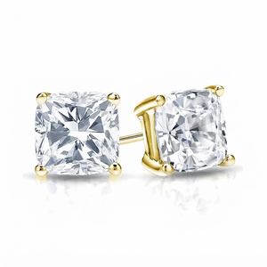 Pendientes de Diamantes Cultivados en Laboratorio con Certificación IGI, Chapados en Oro Amarillo sobre Plata 925, Diseño Clásico de Compromiso, Joyería de Lujo para Mujer - Product Image 1