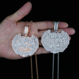 Collar con Colgante de Letra con Diamantes de Moissanita, Estilo Hip Hop, para Hombre, en Dos Tonos, Plata 925 - Product Image 4