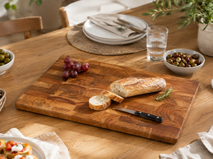 Tabla de Cortar Rectangular de Madera de Acacia Premium, Ecológica, con Asas Laterales para Preparación de Alimentos en la Cocina - Product Image 4