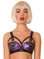 Sujetador sexy de encaje con pedrería para mujer, de PU, sin aros, transpirable, de media copa, corte alto y talle bajo, con detalles de ganchillo ecológicos.