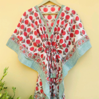 Gebloemde, blokgedrukte, strapless, plus size, ecovriendelijke, ademende sarong strandkleding pareo op maat gemaakte zomerkleding 1 stuk