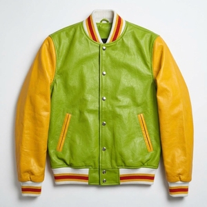 Casual Sports Varsity <b>Jacket</b> Custom <b>Men's</b> Fashionable Baseball Casual Windproof Color Blocking Long Sleeve lettermen <b>Jacket</b> - Product Image 2