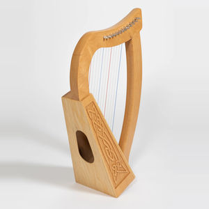 พิณแกะสลักทำมือ 27 สาย สีดำ ดีไซน์โค้ง 10 สายโลหะ แถมฟรีกระเป๋าสีดำและกุญแจปรับเสียง พิณคีย์ไลร์ 38 สาย - Product Image 6