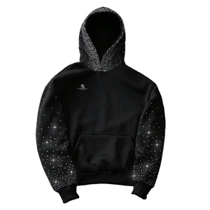 Contemporary Unisex <b>Studded</b> Streetwear Hoodie Custom Color Custom Design Winter OEM <b>Clothing</b> Supplier - Product Image 4