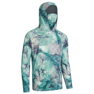 <b>Fish</b> Hoody Fishing <b>Shirt</b> Wear Quick Dry Feature Jersey In Recycled Polyester Four-Thread Overlock Fishing Hooded For Pitching - Product Image 4