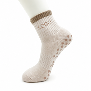 Non-slip Yoga <b>Socks</b> Women Dual Direction <b>Grip</b> <b>Socks</b> 100% Cotton Pilates <b>Socks</b> <b>Custom</b> Logo Barre <b>Socks</b> - Product Image 1