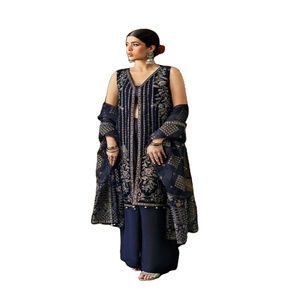 Ramsha Velvet-6 Robes brodées 3 pièces en velours lourd pour femmes Costumes vêtements indiens pakistanais Ethnique Design moderne Haut - Product Image 1