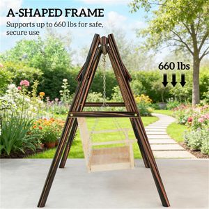Patio <b>Swings</b> <b>Frame</b> Hanging Chair and Bed <b>Frame</b> for Outdoor Porch Use - Product Image 3