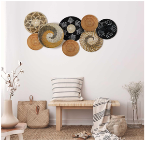 Set of 8 Wholesale Natural Seagrass Baskets Bohemian Style Woven <b>Wall</b> Baskets Suitable for Living Room Complete <b>Wall</b> <b>Decoration</b> - Product Image 2