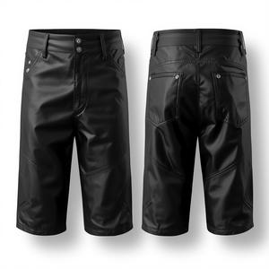 Pantalones Cortos Tradicionales Bávaros de Gamuza Vacuna Genuina Negra para Hombre, Marca Pinco Sports, con Cintura Elástica, Resistentes al Viento y Transpirables - Product Image 2