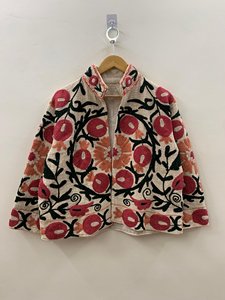 Artisan Suzani Kimono Coat Uzbek Handmade Embroidered <b>Jacket</b> <b>Short</b> TNT Outerwear Vintage Folk Fashion Winter Layering Piece - Product Image 1