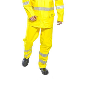 Men's Hi-Visibility Breathable Waterproof Casual Work Shirts <b>Reflective</b> <b>Safety</b> <b>Clothing</b> with Elastic Waist Drawstring Pockets - Product Image 1