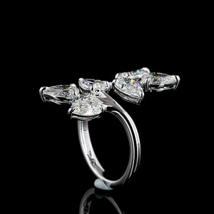 Lab Grown Pear Cut Diamond Leaf Vine Open <b>Wrap</b> Ring Nature Inspired <b>Wedding</b> Ring Rhodium 10K 14K 18K Gold 925 935 Party <b>Gift</b> - Product Image 4