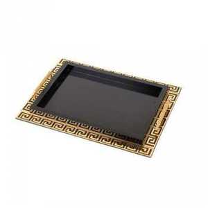 Modern Round Mirror Tray Gold Metal Geometric Wire Decorative Vanity Tray for Perfume Jewelry <b>Makeup</b> Skincare Display - Product Image 5