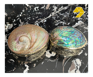 Handmade <b>Abalone</b> <b>Shell</b> Jewelry Box Round Oval Organizer Red Velvet Lining Luxury Royal Gift Vietnam Mother Of Pearl Jewelry Box - Product Image 1