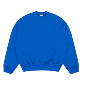 Blue Men Sweatshirt Casual Streetwear Pullover Relaxed Fit Fashion Top Custom USA Wholesale Apparel Trendy Everyday Wear Garment - Product Image 1