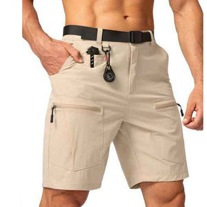 Wholesale High Quality <b>Men</b> Casual Cargo <b>Shorts</b> 100% Cotton Quick Dry Elastic Waist OEM Supply - Product Image 2