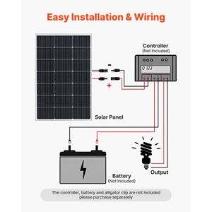 Pannello Solare Monocristallino 100W con Alta Efficienza del 23% Stabile con Uscita MC4 Impermeabile IP65 Telaio in Alluminio Potenza Massima 580W - Product Image 3