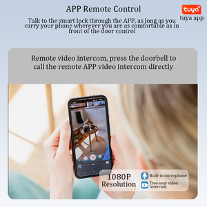 TUYA WIFI 6068 Insteekslot 9 Talen Digitaal Slimme Deurvergrendeling met Camera Optionele <span class=keywords><strong>Intercom</strong></span> Slimme Vergrendeling voor Appartement - Product Image 3