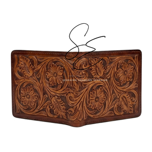 2026 New Hand <b>Embossed</b> Custom Western Leather Wallet Handmade Floral Tooling Bifold Wallet for Men Slim <b>Card</b> Holder - Product Image 4