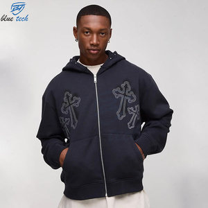 Sweat à capuche zippé pour homme de haute qualité, en molleton de coton, vêtements décontractés, streetwear, fabricant et fournisseur, impression de logo et design personnalisés - Product Image 1