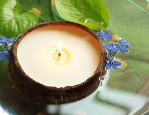 Bougie en Coque de Noix de Coco Premium – Parfumée, Réutilisable, Cire Naturelle, Écologique & Durable // Mr.Tom - Product Image 4