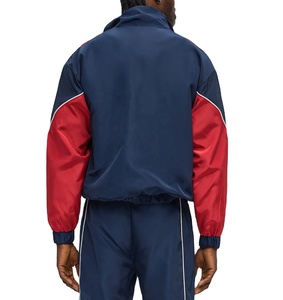 Custom Nylon Tracksuit Men Patchwork Lightweight Jacket and Oversized Track Jogging Pants Zip Windbreaker Premium Tracksuit - Product Image 2