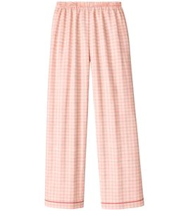 ชุดนอนผู้หญิงลายตารางสีชมพูพีช แขนยาว ติดกระดุม ผ้าฝ้ายนุ่ม ชุดนอนสองชิ้น ชุดนอนสบายๆ - Product Image 2