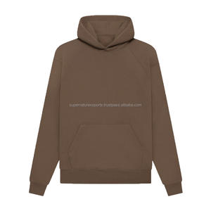 Colección de invierno Unisex de algodón recortado Essentials-Sudaderas con capucha de gran tamaño para hombre Impresión de logotipo único Patrón sólido con capucha al por mayor - Product Image 3
