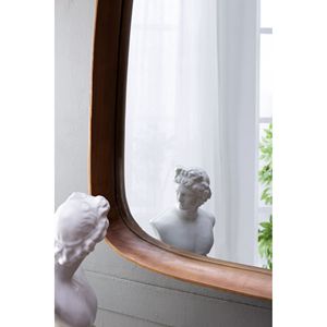 27\"x37\" <b>Irregular</b> Wood Frame Wall <b>Mirror</b> for Living Room Bathroom or Entryway - Product Image 4