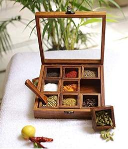 Accesorios de Cocina: Cajas de Especias de Madera, Herramientas para Hierbas y Especias de Alta Demanda al Precio Más Bajo, Contenedor para Alimentos Secos, Utensilios para Especias - Product Image 1