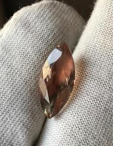 พลอยโอเรกอนซันสโตนทรงมาร์ควิสหายาก ทรงธรรมชาติ ตัดจากโอเรกอนซันสโตนของสหรัฐอเมริกา - Product Image 2