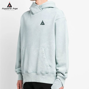 เสื้อฮู้ดดี้ผู้ชายคุณภาพสูงสไตล์สตรีทแวร์ขายส่งแบบพื้นฐาน ล้างสีแบบแอซิดวอช ทรงโอเวอร์ไซส์ ระบายอากาศได้ดี - Product Image 5