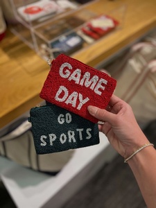 Classic Football Beaded <b>Coin</b> Purse Minimalist Sporty Style Durable Zipper Closure Multi-Functional Mini Storage <b>Pouch</b> <b>Coin</b> Purse - Product Image 3
