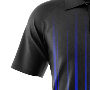 Men's Sublimated 100% <b>Polyester</b> for <b>Shirt</b> Custom Brand Black Blue Geometric Print Short Sleeve Moisture Wicking Regular Fit - Product Image 2