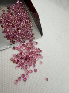 Tourmaline rose naturelle de haute qualité, taille brillant ronde 2,5-3,5 mm, pierre précieuse lâche avec jeu de couleurs, 46 carats, pour la fabrication de bijoux - Product Image 3