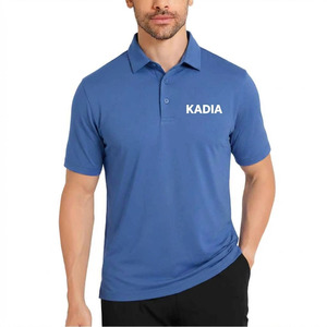 Polos azules de alta calidad para hombre con el logotipo de tu marca, manga corta, transpirables, 100% algodón/poliéster, polos unisex. - Product Image 6