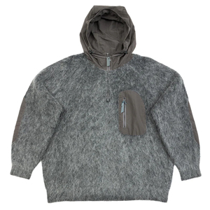 Sudadera con capucha y cremallera de diseño personalizado con logo, cárdigan de invierno de punto, suéter de mohair afelpado, chaqueta de punto oversize, suéter de mohair jacquard, sudaderas con capucha para hombre - Product Image 1