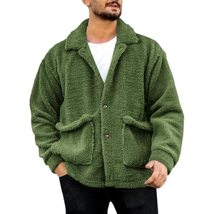 Men's Black <b>Fleece</b> <b>Jacket</b> Stand Collar Zipper Closure Casual Winter Wear 100% Wool Breathable Cotton <b>Lining</b> Regular Fit - Product Image 4