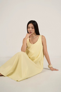 Loose New Straight Yarn Dyed Midi Regular Sleeve Waist Breathable Striped Summer 100% Cotton Casual Dresses - Product Image 3