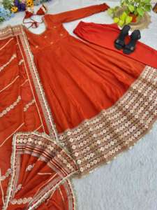 ชุดเดรสยาวทรงหลวม คอโอ แขนยาว ลายดอกไม้ วินเทจ ผ้าไหมชีฟองเนื้อหนา คุณภาพดี ยี่ห้อ NILESH TAILOR FASHION ซักได้ - Product Image 5