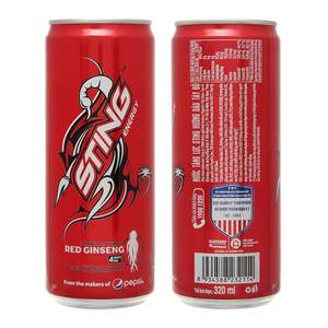 Sting Energy Drink Fraise Boîte de 320ml, regain d'énergie rafraîchissant avec saveur sucrée de fraise - Product Image 3