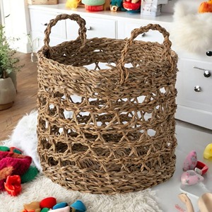 Loosely woven seagrass <b>basket</b> Handmade <b>Storage</b> <b>Basket</b> Wholesale eco-friendly Made in Vietnam - Product Image 4
