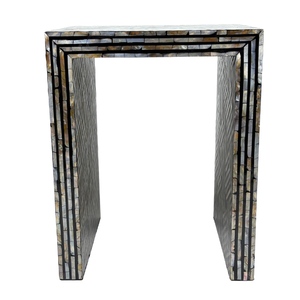 Best Quality Handmade Luxury <b>Square</b> Black Capiz Inlay Stool Modern Shell Accent Home Decor <b>Table</b> Restaurant Furniture - Product Image 3