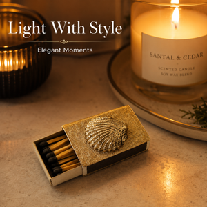 Handcrafted Solid Brass Seashell <b>Matchbox</b> Holder Decorative Match Case Luxury Candle Accessory Fireplace Tabletop Home Decor - Product Image 2