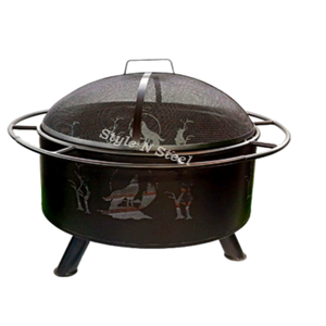 Classical Designees Iron <b>Fire</b> <b>Pit</b> with Heat Resistant Paint Freestanding Design Coal/Wood Burning Outdoor Heater - Product Image 1